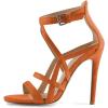 imageFSJ Women Chic Open Toe Stiletto High Heels Sandals Cutout Side Buckle Suede Party Dress Summer Shoes Size 415 USOrangesimple