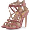 imageFSJ Women Chic Open Toe Stiletto High Heels Sandals Cutout Side Buckle Suede Party Dress Summer Shoes Size 415 USPinksimple