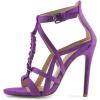 imageFSJ Women Chic Open Toe Stiletto High Heels Sandals Cutout Side Buckle Suede Party Dress Summer Shoes Size 415 USPurple