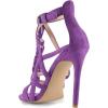 imageFSJ Women Chic Open Toe Stiletto High Heels Sandals Cutout Side Buckle Suede Party Dress Summer Shoes Size 415 USPurple