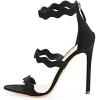imageFSJ Women Hot Open Toe Strappy Heeled Sandals Suede Dress Shoes for Party Wedding Size 415 USBlack