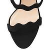 imageFSJ Women Hot Open Toe Strappy Heeled Sandals Suede Dress Shoes for Party Wedding Size 415 USBlack