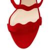 imageFSJ Women Hot Open Toe Strappy Heeled Sandals Suede Dress Shoes for Party Wedding Size 415 USCrimson