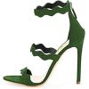 imageFSJ Women Hot Open Toe Strappy Heeled Sandals Suede Dress Shoes for Party Wedding Size 415 USDarkgreen