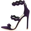imageFSJ Women Hot Open Toe Strappy Heeled Sandals Suede Dress Shoes for Party Wedding Size 415 USDarkpurple