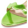 imageFSJ Women Hot Open Toe Strappy Heeled Sandals Suede Dress Shoes for Party Wedding Size 415 USGreen