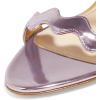 imageFSJ Women Hot Open Toe Strappy Heeled Sandals Suede Dress Shoes for Party Wedding Size 415 USLight Purple