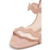imageFSJ Women Hot Open Toe Strappy Heeled Sandals Suede Dress Shoes for Party Wedding Size 415 USNude