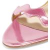 imageFSJ Women Hot Open Toe Strappy Heeled Sandals Suede Dress Shoes for Party Wedding Size 415 USPink