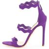 imageFSJ Women Hot Open Toe Strappy Heeled Sandals Suede Dress Shoes for Party Wedding Size 415 USPurple
