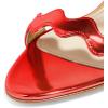 imageFSJ Women Hot Open Toe Strappy Heeled Sandals Suede Dress Shoes for Party Wedding Size 415 USRed