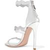imageFSJ Women Hot Open Toe Strappy Heeled Sandals Suede Dress Shoes for Party Wedding Size 415 USSilver