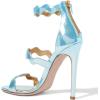 imageFSJ Women Hot Open Toe Strappy Heeled Sandals Suede Dress Shoes for Party Wedding Size 415 USSky Blue