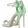 imageFSJ Women Sexy Rhinestone Ankle Straps Heeled Sandals Open Toe Stiletto High Heel Shiny Back Zipper Bridal Party Dress Shoes Size 415 USGreen