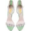 imageFSJ Women Sexy Rhinestone Ankle Straps Heeled Sandals Open Toe Stiletto High Heel Shiny Back Zipper Bridal Party Dress Shoes Size 415 USGreen