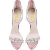 imageFSJ Women Sexy Rhinestone Ankle Straps Heeled Sandals Open Toe Stiletto High Heel Shiny Back Zipper Bridal Party Dress Shoes Size 415 USPink