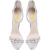 imageFSJ Women Sexy Rhinestone Ankle Straps Heeled Sandals Open Toe Stiletto High Heel Shiny Back Zipper Bridal Party Dress Shoes Size 415 USSilver
