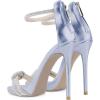 imageFSJ Women Sexy Rhinestone Ankle Straps Heeled Sandals Open Toe Stiletto High Heel Shiny Back Zipper Bridal Party Dress Shoes Size 415 USViolet