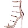 imageFSJ Women Sexy Strappy Gladiator Wedding Sandals High Heel Stiletto Shoes for Summer Prom Party Size 415 USPink Gold