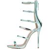 imageFSJ Women Sexy Strappy Gladiator Wedding Sandals High Heel Stiletto Shoes for Summer Prom Party Size 415 USTurquoise