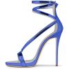 imageFSJ Women Sexy Strappy Sandals for Women Open Toe Metallic High Heels Pumps Wedding Party Shoes 415 USBlue