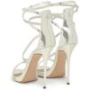imageFSJ Women Sexy Strappy Sandals for Women Open Toe Metallic High Heels Pumps Wedding Party Shoes 415 USIvory