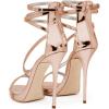 imageFSJ Women Sexy Strappy Sandals for Women Open Toe Metallic High Heels Pumps Wedding Party Shoes 415 USLightorange