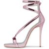 imageFSJ Women Sexy Strappy Sandals for Women Open Toe Metallic High Heels Pumps Wedding Party Shoes 415 USLightpurple