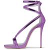 imageFSJ Women Sexy Strappy Sandals for Women Open Toe Metallic High Heels Pumps Wedding Party Shoes 415 USPurple