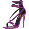 imageFSJ Women Sexy Strappy Sandals for Women Open Toe Metallic High Heels Pumps Wedding Party Shoes 415 USPurple2