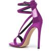 imageFSJ Women Sexy Strappy Sandals for Women Open Toe Metallic High Heels Pumps Wedding Party Shoes 415 USPurple2