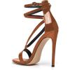 imageFSJ Women Sexy Strappy Sandals for Women Open Toe Metallic High Heels Pumps Wedding Party Shoes 415 USSienna