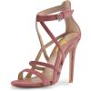 imageFSJ Women Chic Open Toe Stiletto High Heels Sandals Cutout Side Buckle Suede Party Dress Summer Shoes Size 415 USPinksimple