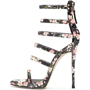 imageFSJ Women Sexy Strappy Gladiator Wedding Sandals High Heel Stiletto Shoes for Summer Prom Party Size 415 USFlower