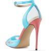 imageFSJ Women Sexy Clear Pointed Toe Stiletto High Heel Sandals Ankle Strap Side Buckle Party Dress Bridal Shoes Size 415 USBlue