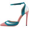 imageFSJ Women Sexy Clear Pointed Toe Stiletto High Heel Sandals Ankle Strap Side Buckle Party Dress Bridal Shoes Size 415 USBlue