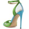 imageFSJ Women Sexy Clear Pointed Toe Stiletto High Heel Sandals Ankle Strap Side Buckle Party Dress Bridal Shoes Size 415 USGreen