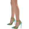 imageFSJ Women Sexy Clear Pointed Toe Stiletto High Heel Sandals Ankle Strap Side Buckle Party Dress Bridal Shoes Size 415 USGreen