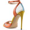 imageFSJ Women Sexy Clear Pointed Toe Stiletto High Heel Sandals Ankle Strap Side Buckle Party Dress Bridal Shoes Size 415 USOrange