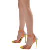 imageFSJ Women Sexy Clear Pointed Toe Stiletto High Heel Sandals Ankle Strap Side Buckle Party Dress Bridal Shoes Size 415 USOrange