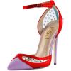 imageFSJ Women Sexy Clear Pointed Toe Stiletto High Heel Sandals Ankle Strap Side Buckle Party Dress Bridal Shoes Size 415 USRedstudded
