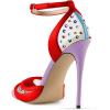 imageFSJ Women Sexy Clear Pointed Toe Stiletto High Heel Sandals Ankle Strap Side Buckle Party Dress Bridal Shoes Size 415 USRedstudded