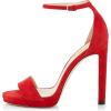 imageFSJ Women Sexy Open Toe Sandals Stiletto High Heels Platform Pumps Dress Shoes Size 415 USRed