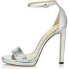 imageFSJ Women Sexy Open Toe Sandals Stiletto High Heels Platform Pumps Dress Shoes Size 415 USSilver