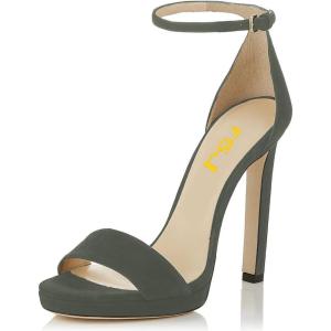 imageFSJ Women Sexy Open Toe Sandals Stiletto High Heels Platform Pumps Dress Shoes Size 415 USCeladon
