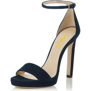 imageFSJ Women Sexy Open Toe Sandals Stiletto High Heels Platform Pumps Dress Shoes Size 415 USMidnightblue