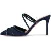imageFSJ Women Elegant Rhinestone Sandals Mules Glitter Slip On Pointed Closed Toe Slide Slipper Stiletto High Heel Studded Strappy Pumps Backless Party Wedding Dress Shoes Size 415 USBlack