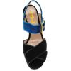 imageFSJ Women Peep Toe Chunky High Heels Platform Sandals Ankle Strap Velvet ampamp Suede Summer Dress Wedding Prom Shoes Size 415 USBlack