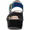 imageFSJ Women Peep Toe Chunky High Heels Platform Sandals Ankle Strap Velvet ampamp Suede Summer Dress Wedding Prom Shoes Size 415 USBlack