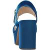 imageFSJ Women Peep Toe Chunky High Heels Platform Sandals Ankle Strap Velvet ampamp Suede Summer Dress Wedding Prom Shoes Size 415 USBlue Velvet